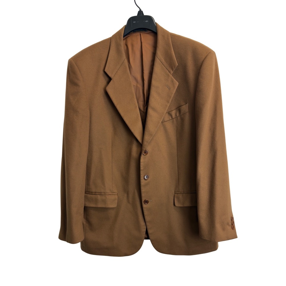Uomolebole Classic Mens‎ 44R Blazer Camel  3-Button Wool Sport Coat Notch Lapel
